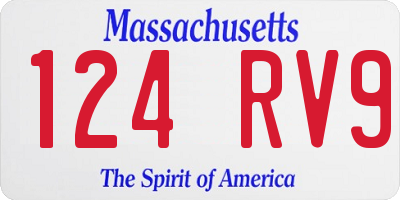 MA license plate 124RV9