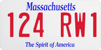 MA license plate 124RW1