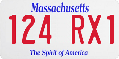 MA license plate 124RX1