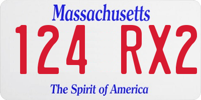 MA license plate 124RX2