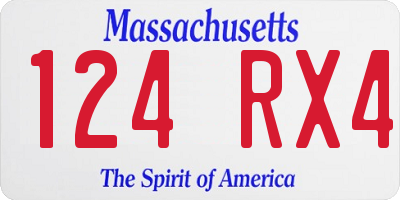 MA license plate 124RX4