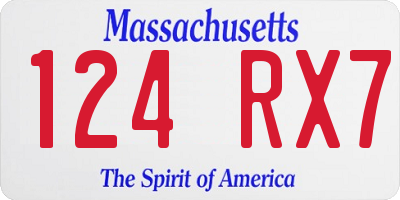 MA license plate 124RX7