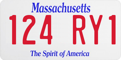 MA license plate 124RY1