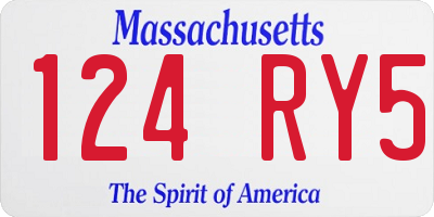 MA license plate 124RY5