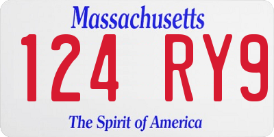 MA license plate 124RY9