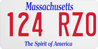 MA license plate 124RZ0