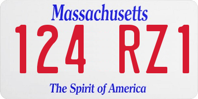 MA license plate 124RZ1