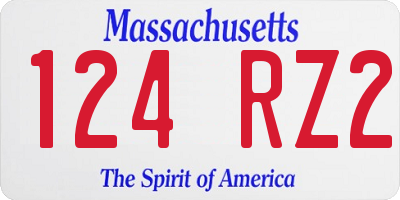 MA license plate 124RZ2