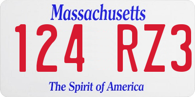 MA license plate 124RZ3
