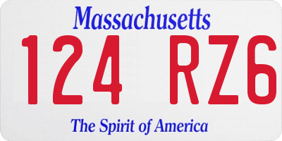 MA license plate 124RZ6