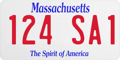 MA license plate 124SA1