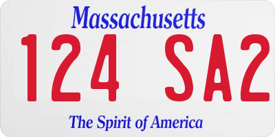 MA license plate 124SA2