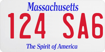 MA license plate 124SA6