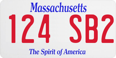 MA license plate 124SB2