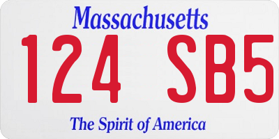 MA license plate 124SB5