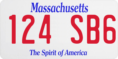 MA license plate 124SB6