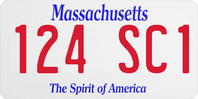 MA license plate 124SC1