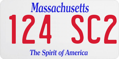 MA license plate 124SC2
