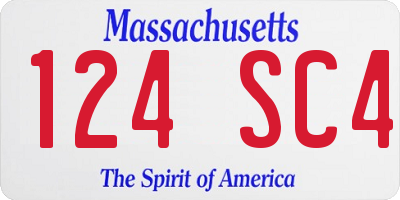 MA license plate 124SC4