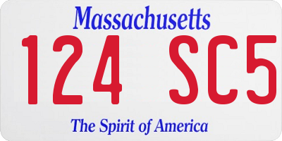 MA license plate 124SC5