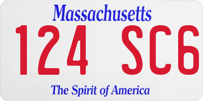 MA license plate 124SC6