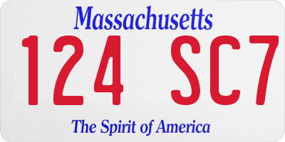 MA license plate 124SC7
