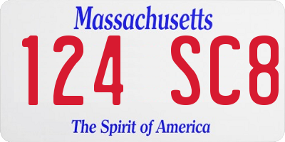 MA license plate 124SC8