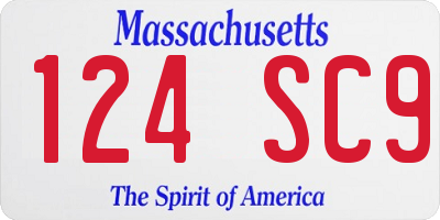 MA license plate 124SC9