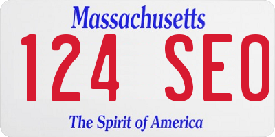 MA license plate 124SE0