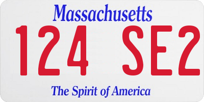 MA license plate 124SE2