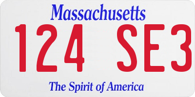 MA license plate 124SE3