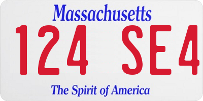 MA license plate 124SE4