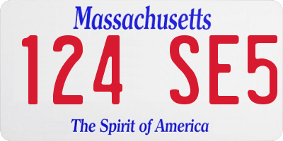 MA license plate 124SE5