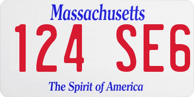 MA license plate 124SE6