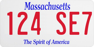 MA license plate 124SE7