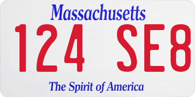 MA license plate 124SE8