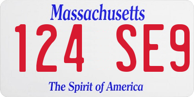 MA license plate 124SE9