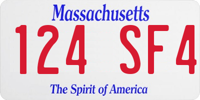 MA license plate 124SF4