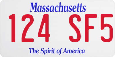 MA license plate 124SF5