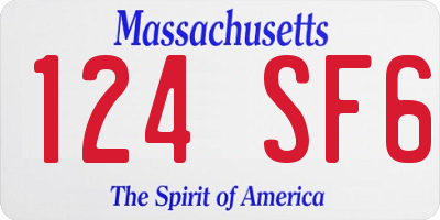 MA license plate 124SF6