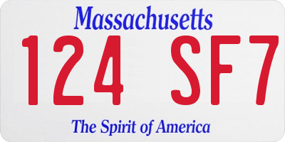 MA license plate 124SF7