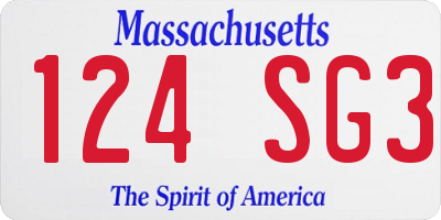 MA license plate 124SG3