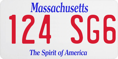 MA license plate 124SG6