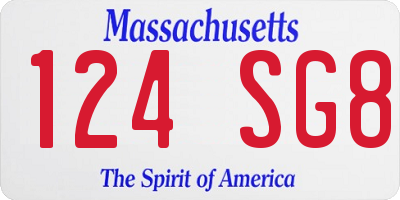 MA license plate 124SG8