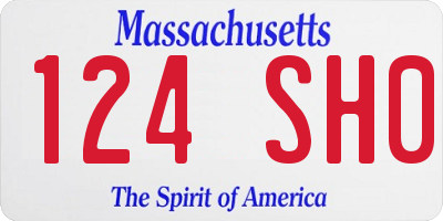 MA license plate 124SH0
