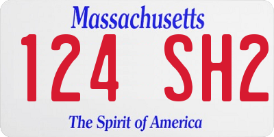 MA license plate 124SH2