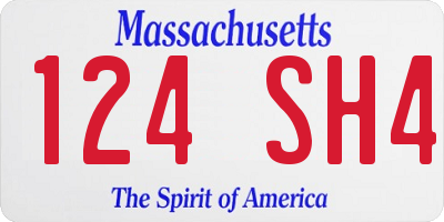 MA license plate 124SH4