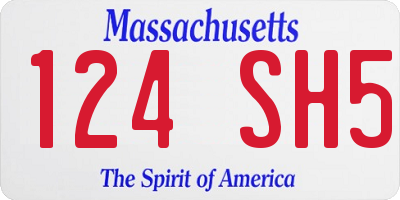 MA license plate 124SH5