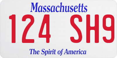 MA license plate 124SH9