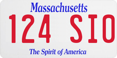 MA license plate 124SI0